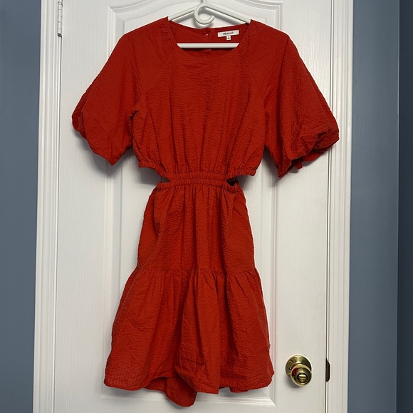 Madewell puff sleeve dress with cutouts, size S - Picture 1 of 3